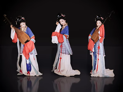 2D Ancient costume figure Song Dynasty lady figure classical beauty antique figure ancient costume beauty antique beauty 3d model