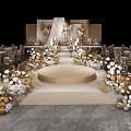 Modern Wedding Scene Champagne Wedding Ceremony Area 3d model