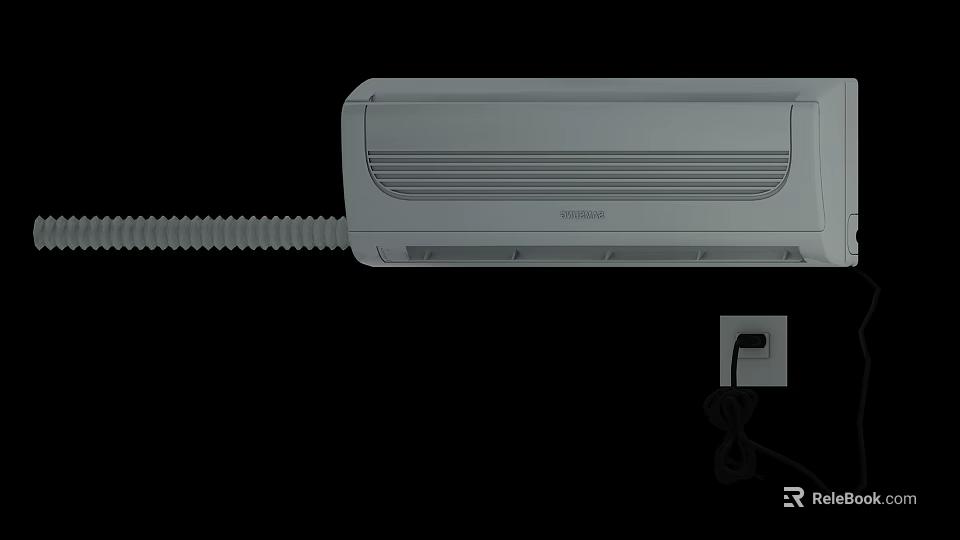 Midea Wall Mounted Air Conditioner Fan With White Design And Remote Control 3d model 