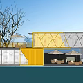 Modern Cafe Container Cafe Container Building Small Public Building 3d model