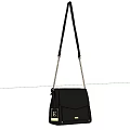 Stylish Black Crossbody Bag With Long Shoulder Strap And Chain Accents Minimalist Design