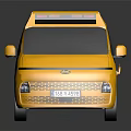 Yellow Taxi Van With Modern Design Roof Warning Light And TAXI Sign