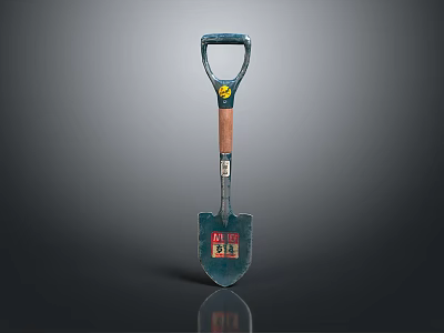 Durable Garden Shovel Hardware Tool With Wooden Handle And Metal Blade 3d model