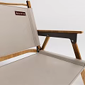 Two Foldable Leisure Chairs With Wooden Frame And Light Fabric Modern Style
