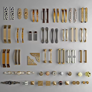 Modern metal cabinet door handle 3d model