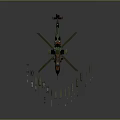 Detailed Camouflage Military Helicopter Model With Various Weapons And Accessories