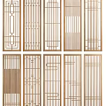 Wooden Partition Panels With Various Geometric Patterns And Modern Designs 3d model