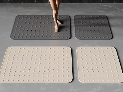 Non slip Bathroom Mats in Dark Gray and Beige for Bathroom Floor Use 3d model