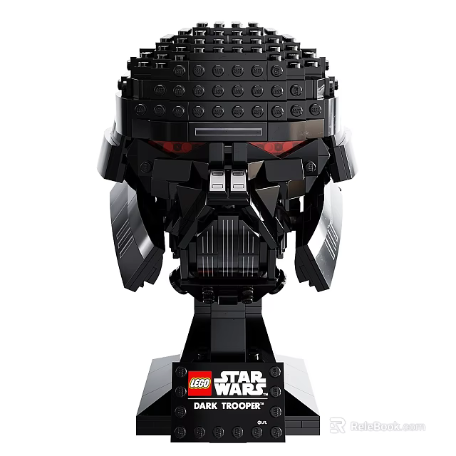 LEGO Star Wars Darth Vader Helmet Building Blocks Model with Black Design and Red Eyes 3d model 