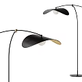 Modern Black Floor Lamps With Arched Arms Curved Shades And Circular Bases