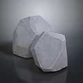 Wooden Stone Blocks With Polygonal Shape In White On Smooth Display Surface 3d model