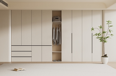 Bedroom Wardrobe Cloakroom Wardrobe Finished Wardrobe Children's Room Wardrobe Solid Wood Wardrobe 3d model