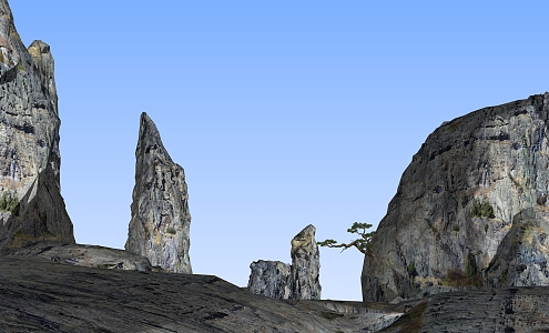 Modern Mountain Huangshan Welcome Pine 3d model