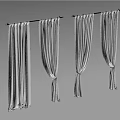 Elegant White Curtains with Black Rods and Different Hanging Styles Featuring Tiebacks
