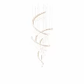 Modern Spiral Crystal Chandelier with Hanging Glass Elements for Interior Decor Design