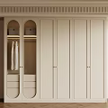 Modern White Wardrobe With Glass Doors Drawers And Minimalist Style