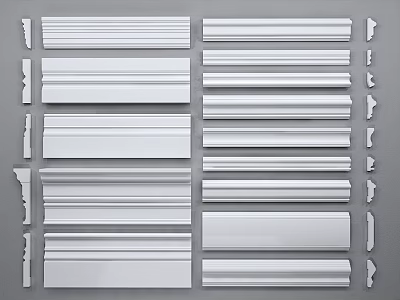 Various Decorative Gypsum Ceiling Cornices with Different Styles and Profiles for Interior Design 3d model
