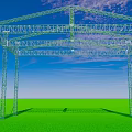 Industrial Metal Frame Structure With Supporting Pillars And Wireframe Design 3d model