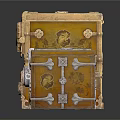 Three Vintage Decorative Storage Boxes With Gold Brown Finish And Metal Accents