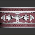 Stylish Red Bracelet With White Trim Geometric Patterns And Circular Decorations 3d model