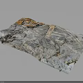 Natural Marble Stone Surface Featuring Gray Blue Orange Patterns And Veined Texture