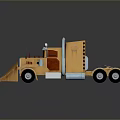 Yellow Toy Truck With Spikes Front Scoop And Red Cabin Details