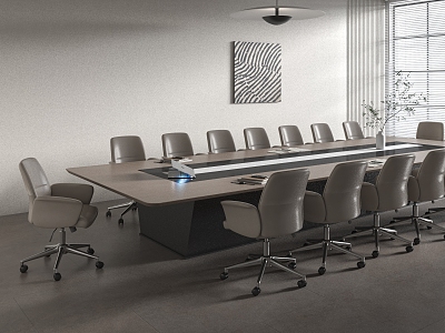 Modern Conference Table and Chair Conference Table Office Chair 3d model