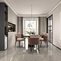 Modern Living Dining Room Interior With White Sofa Floor to Ceiling Windows and Green Plants