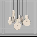 Quiet ancient combination multi-head chandelier 3d model