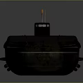 Vintage Military Submarine Marine Transport Vehicle With Long Structure And Command Tower