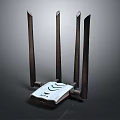 Wireless Router With Four High Gain Antennas White Compact Design For High Speed Internet Connectivity