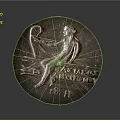 Artistic Round Sculpture Featuring Seated Figure And Ancient Carved Inscriptions