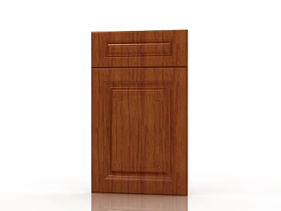 Wooden Kitchen Cabinet Door With Brown Texture And Design Details 3d model