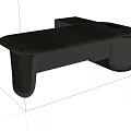 Modern Sleek Desk With Dark Wooden Top And Curved Metal Frame Design