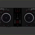 Professional DJ Controller With Dual Turntables And Black Audio Mixing Panel