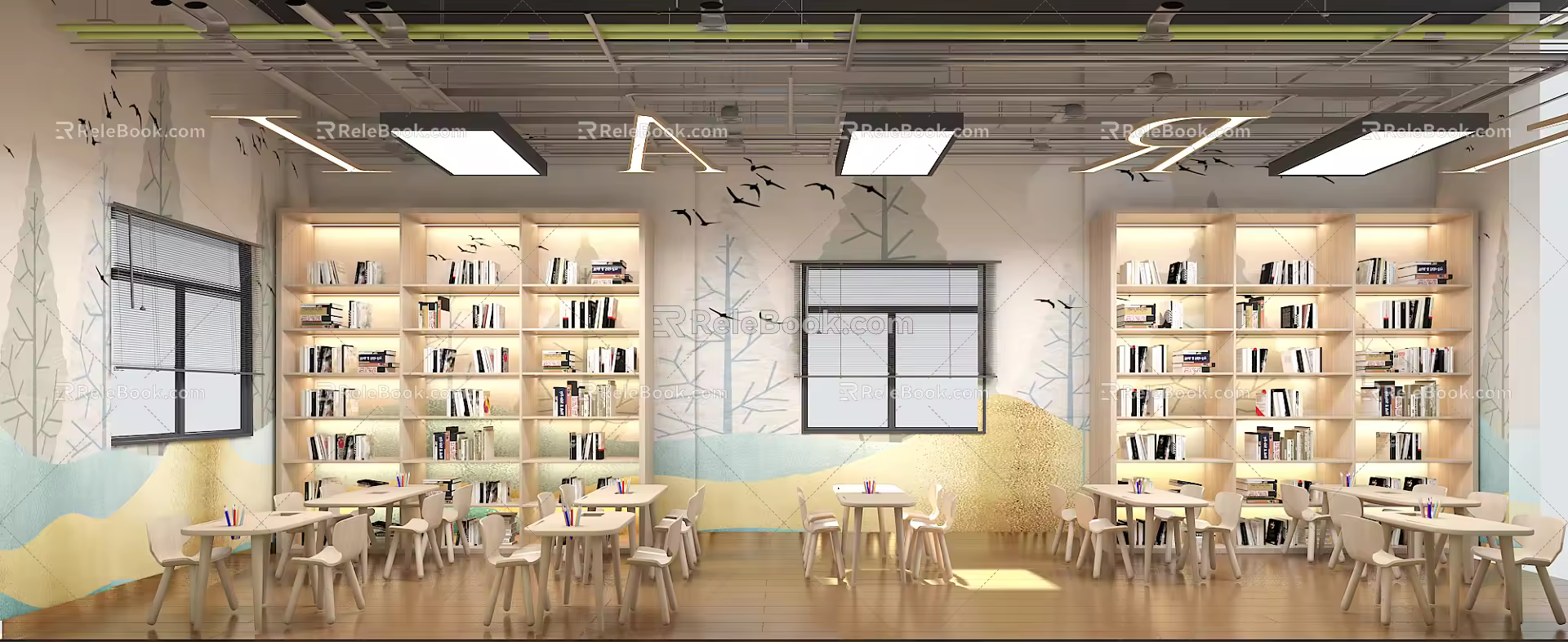 modern classroom 3d model