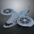 Futuristic Spacecraft Aerial Vehicle With Dual Rotor Design For Space Exploration