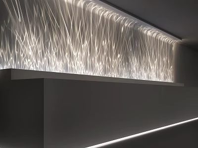 Modern Decorative Lights With Linear Design Illuminate Living Room Background Wall Interior 3d model