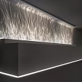 Modern Decorative Lights With Linear Design Illuminate Living Room Background Wall Interior