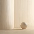 Light Wood Grain Surface With Color Swatches And Wooden Sphere Decoration