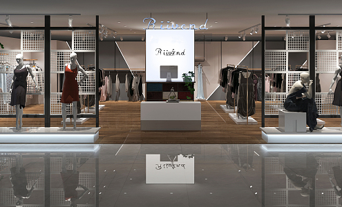 Modern Clothing Store 3d model