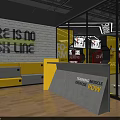 Fitness Training Area With Exercise Point Neon Sign And Spacious Gym Floor