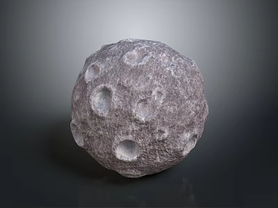 Detailed Pitted Spherical Object With Rocky Textured Surface On Gray Background 3d model