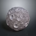 Detailed Pitted Spherical Object With Rocky Textured Surface On Gray Background