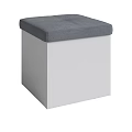 Modern Storage Stool With Gray Padded Seat And White Box Design For Home Use