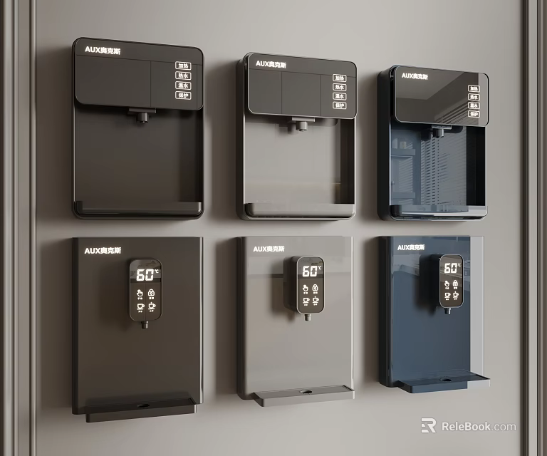 AUBURN Digital Lockers With SD Card Slots And Various Color Options On Wall 3d model 