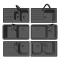 Multiple Modern Kitchen Sinks With Various Designs And Functional Features For Home Use 3d model