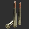 Shiny Metallic Bullets With Copper Tips And Brass Casings On Black Background