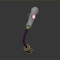Steampunk Style Weapon with Wooden Grip Metal Components and Flexible Hose Structure
