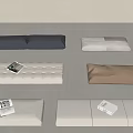 Soft Floor Cushions In Various Colors With Magazines For Interior Decor